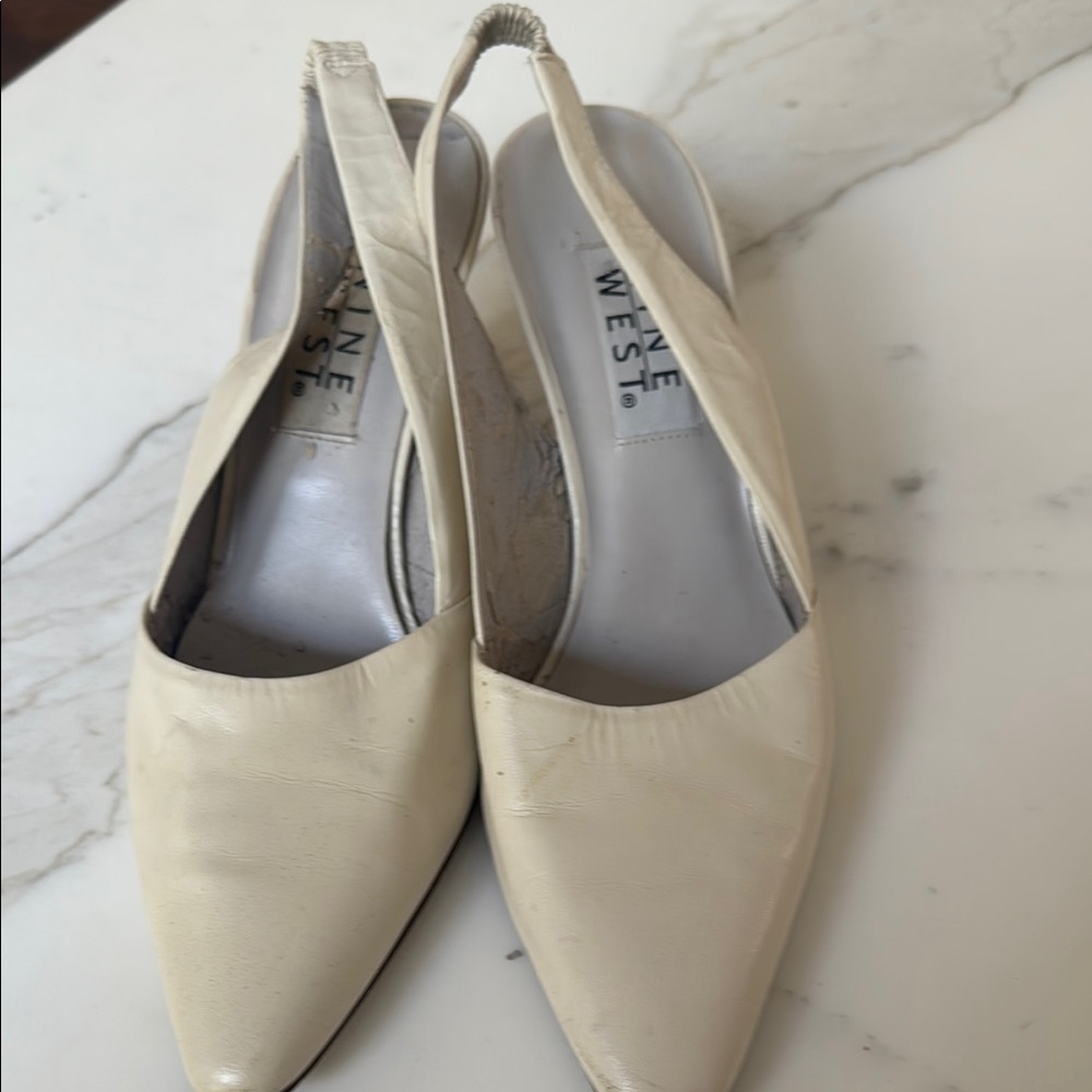 Nine West Cream Slingback Heels
Women’s size 9